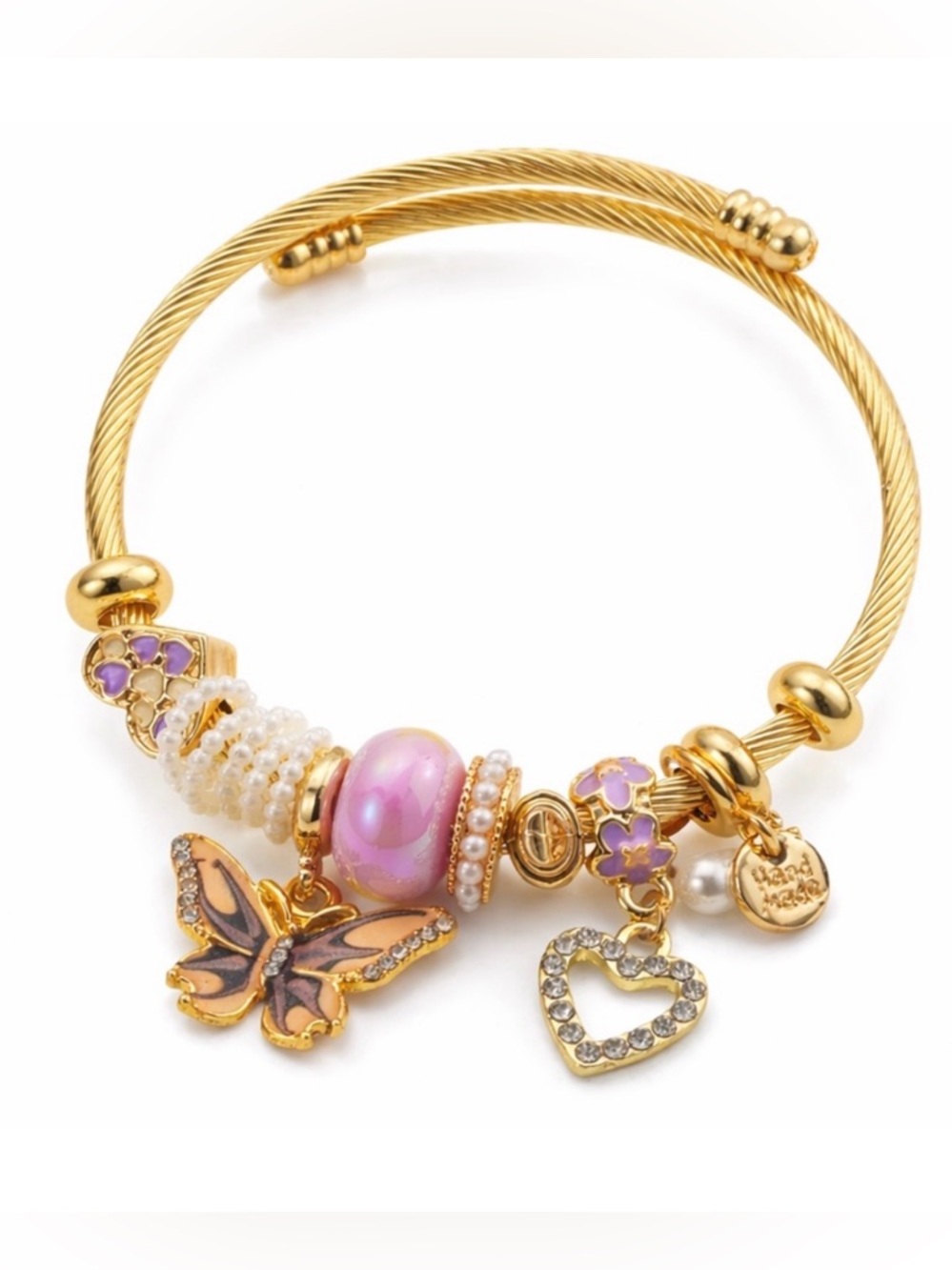 Butterfly & Heart Charm Bracelet